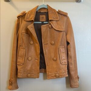 Banana Republic Real Leather brown Double-Breasted Women's Leather Jacket